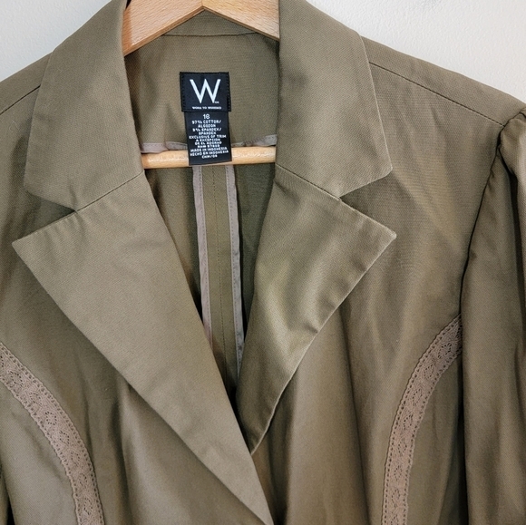 W Work to Weekend | Lace Trim Blazer Size 16 - Picture 5 of 6